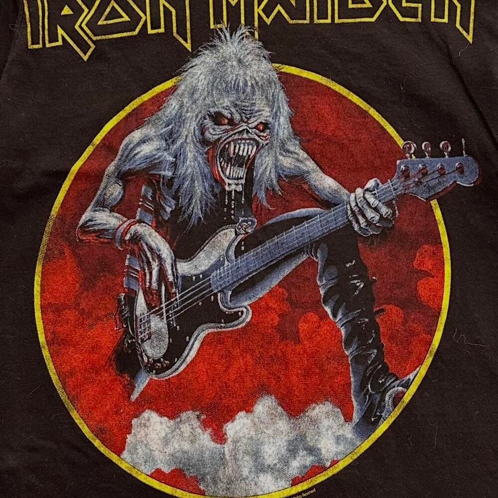 Black iron maiden tee metal